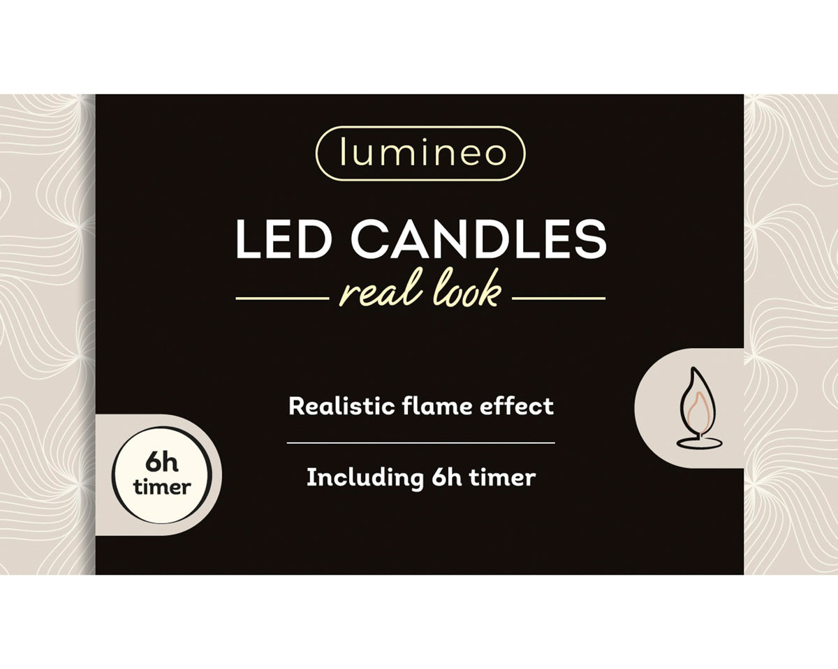Set of 2 Light Up Realistic Oxblood Tall Dinner Candles with Flame Effect 24.5cm