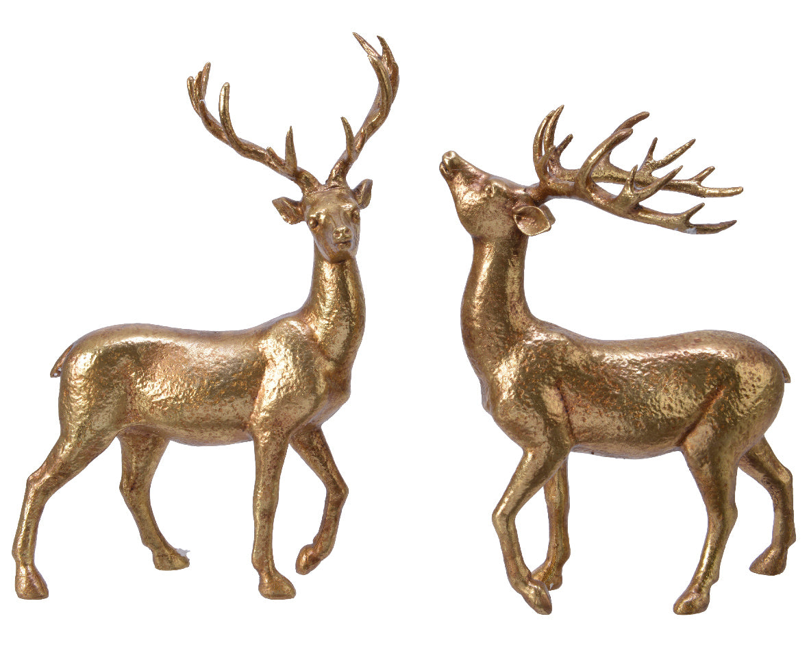 Shiny Gold Standing Reindeer Decoration Southwood Christmas Shop