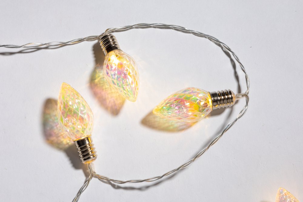 NOMA Iridescent Faceted Cone Lights - Set of 10