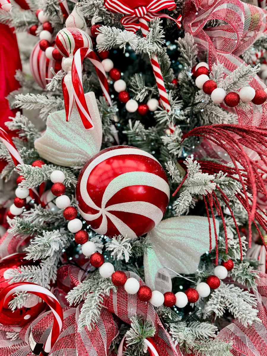 XL Giant Red & White Stripe Candy Cane Hard Ball Sweet Christmas Decor