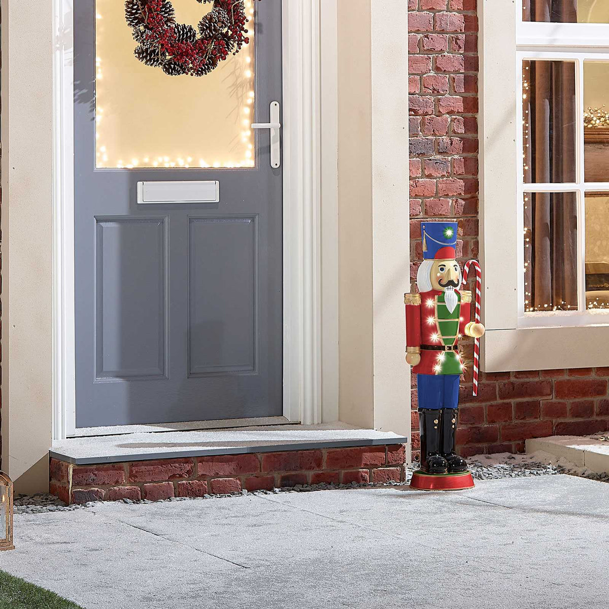 Noel the 3ft Red Giant Nutcracker with Candy Cane Light Up Indoor or