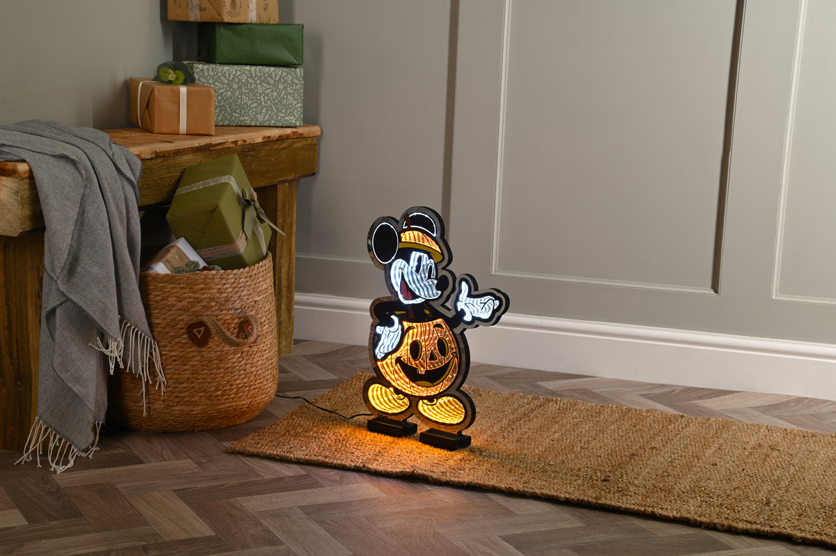Disney Mickey Mouse Halloween Pumpkin Infinity Mirror Light 40cm