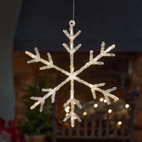 IceFlake Snowflake Warm White Christmas Window Light Up Decoration ...