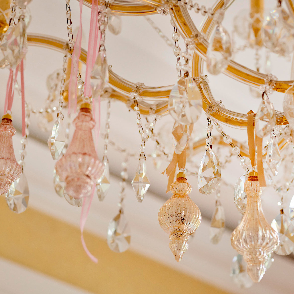 Glass Hanging Finale Bauble with Iridescent Finish - 15cm