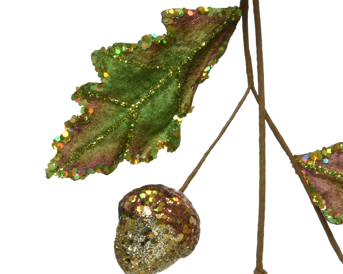 Oak Leaf Glitter Garland - 130cm