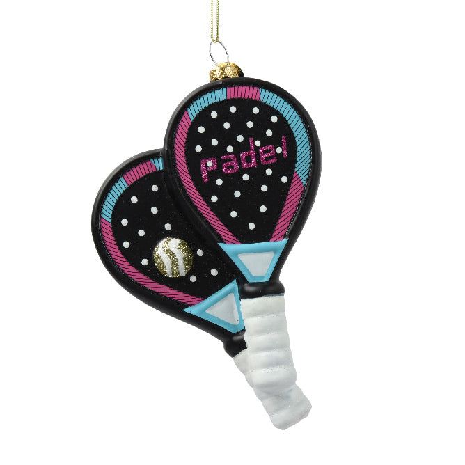 Glass Sports Racket Christmas Bauble