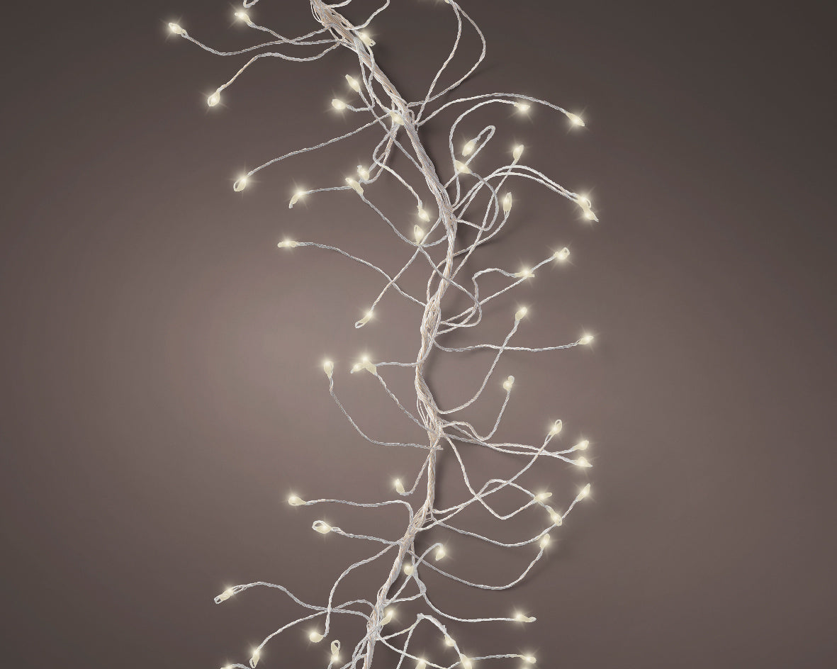 Lumineo 960 Warm White Micro LED Cluster Twinkle Outdoor Lights with 6m Silver Cable