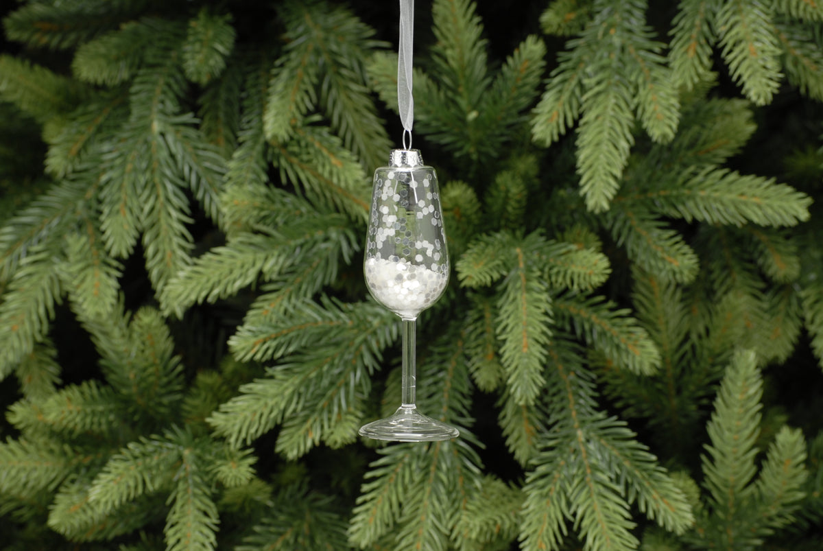 Prosecco Glass with Iridescent Glitter - 11cm