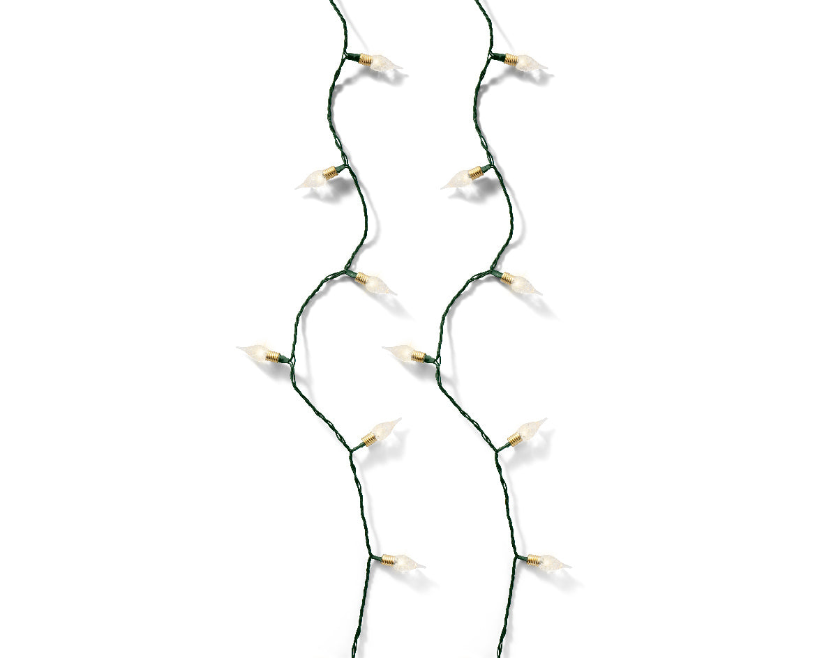 Warm White LED Twinkle Vintage Lights with Green Cable - 1.79m with 180 LEDs