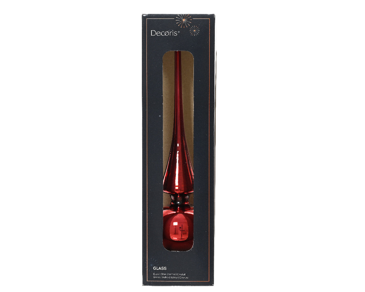 Oxblood Red Glass Tree Topper