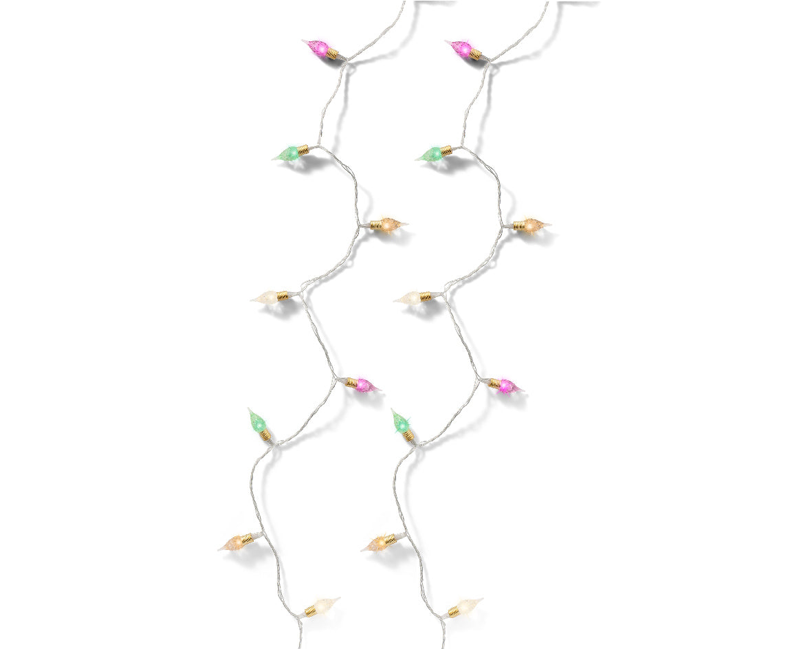 Lumineo Multicoloured LED Twinkle Vintage Lights with Transparent Cable - 17.9m 180 LEDs