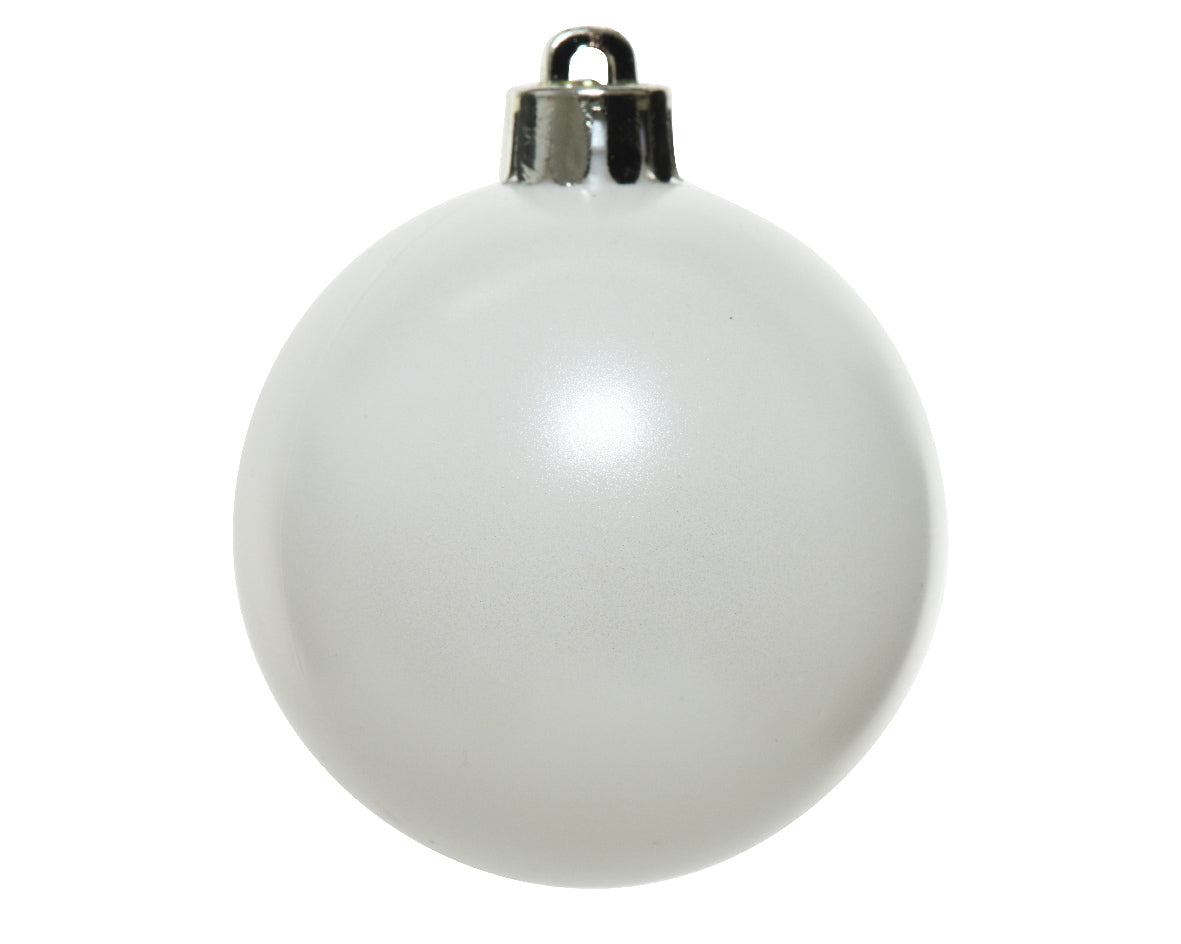 Winter White Shatterproof Matt Baubles - Box of 12