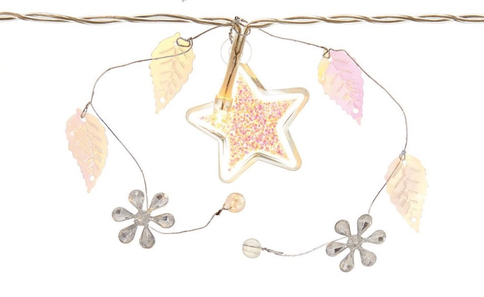 Battery Operated LED Star and Leaf Garland