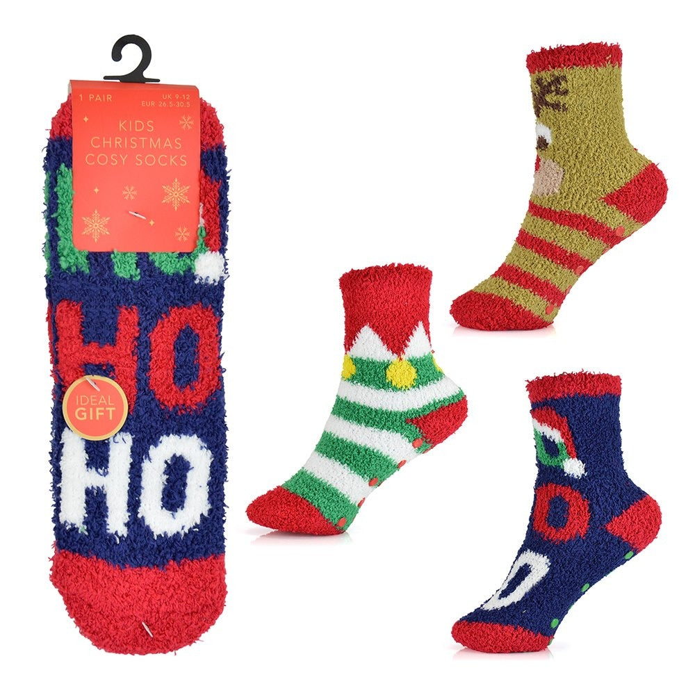 Children Christmas Fluffy Cosy Socks Southwood Christmas Shop