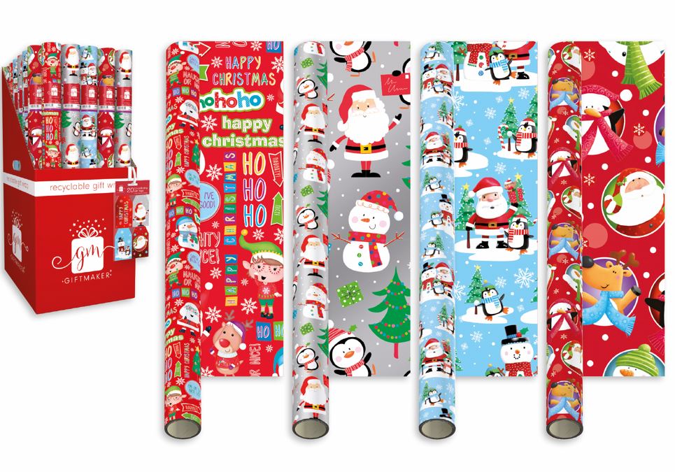Christmas Novelty Wrapping Paper Cute Character Design 4m Southwood