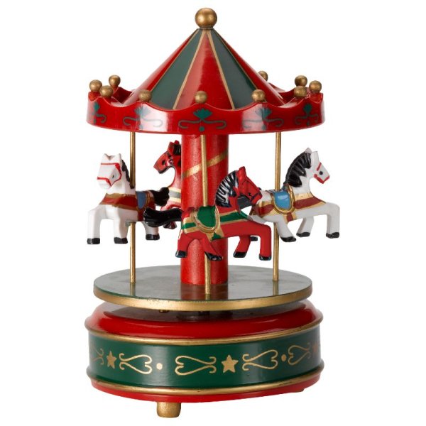 Wooden Musical Carousel Christmas Ornament
