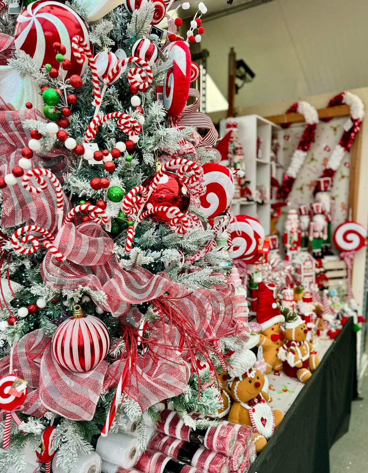Christmas Red & White Candy Cane Baubles, Decorations & More
