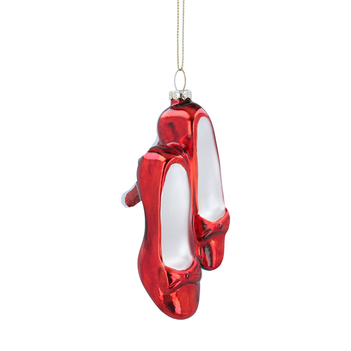 Gisela Graham - Glass Red Ruby Stilettos Christmas Tree Bauble