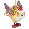 Gisela Graham Flying Glass Owl with Gifts Bauble