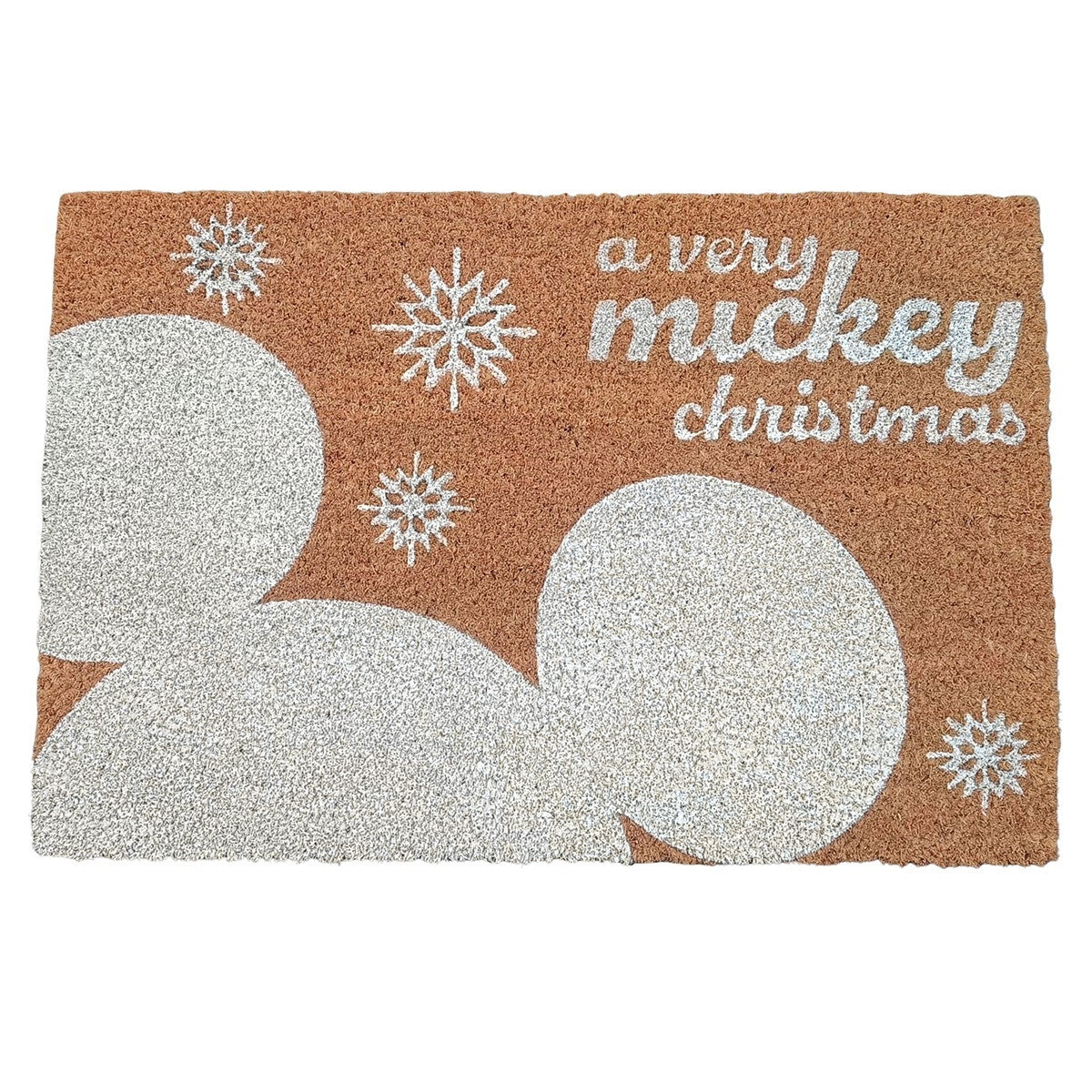 Disney A Very Mickey Christmas White Snowflake Coir Doormat