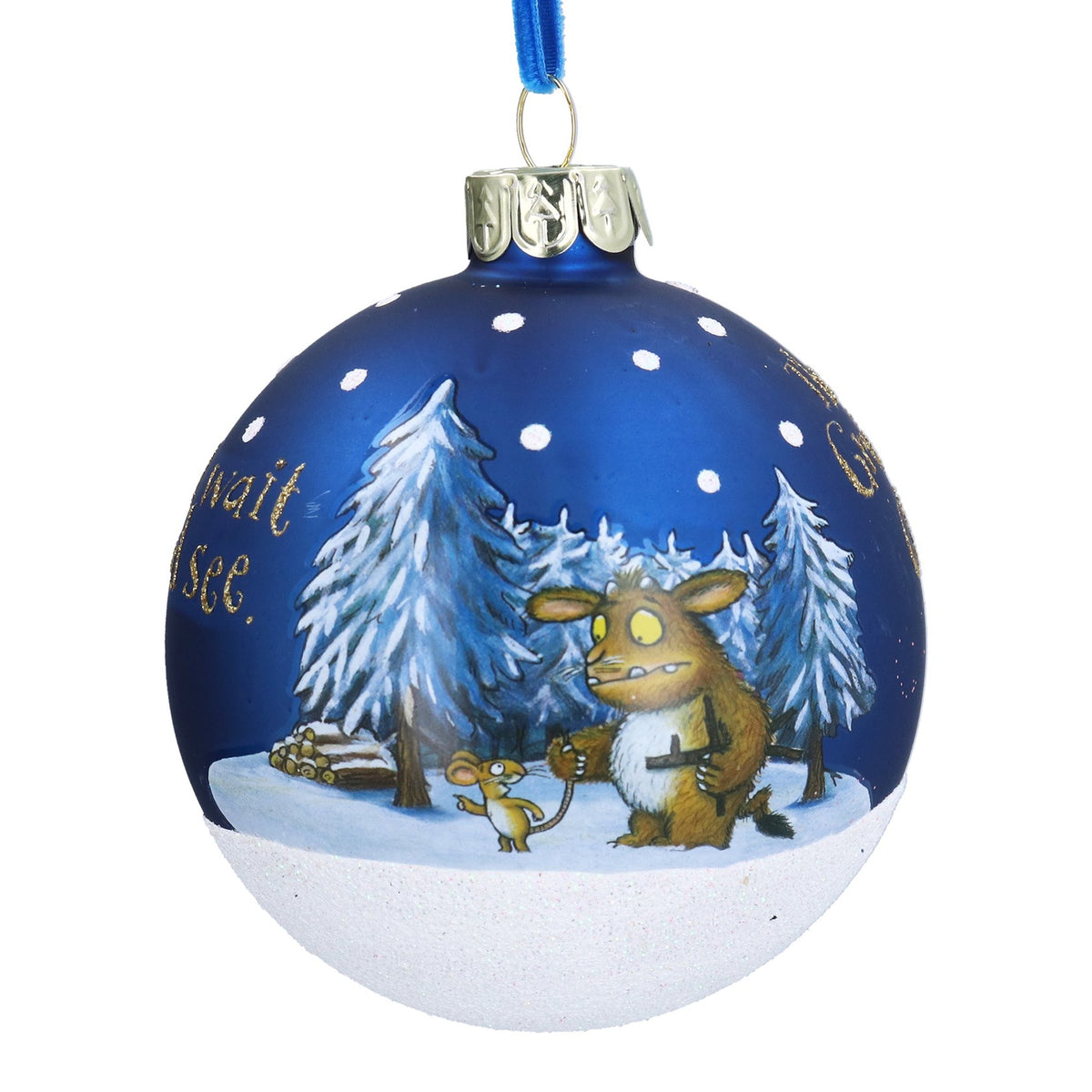 Gisela Graham - Gruffalo's Child Snow Scene Glass Ball Bauble - 8cm