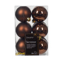 Set of 12 Shatterproof Matt and Shiny Espresso Shatterproof Baubles