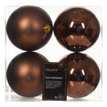Set of 4 Large Matt & Shiny Espresso Shatterproof Baubles - 10cm