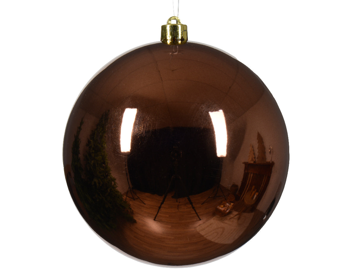 Large Shiny Espresso Shatterproof Bauble - 14cm