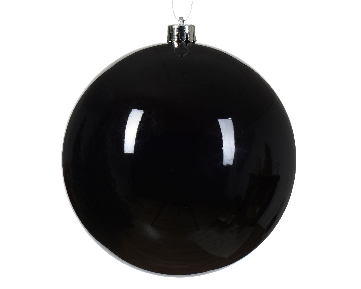 Large Shiny Black Shatterproof Bauble - 14cm