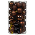 Espresso Shatterproof Assorted Sized Christmas Baubles - Tube of 30
