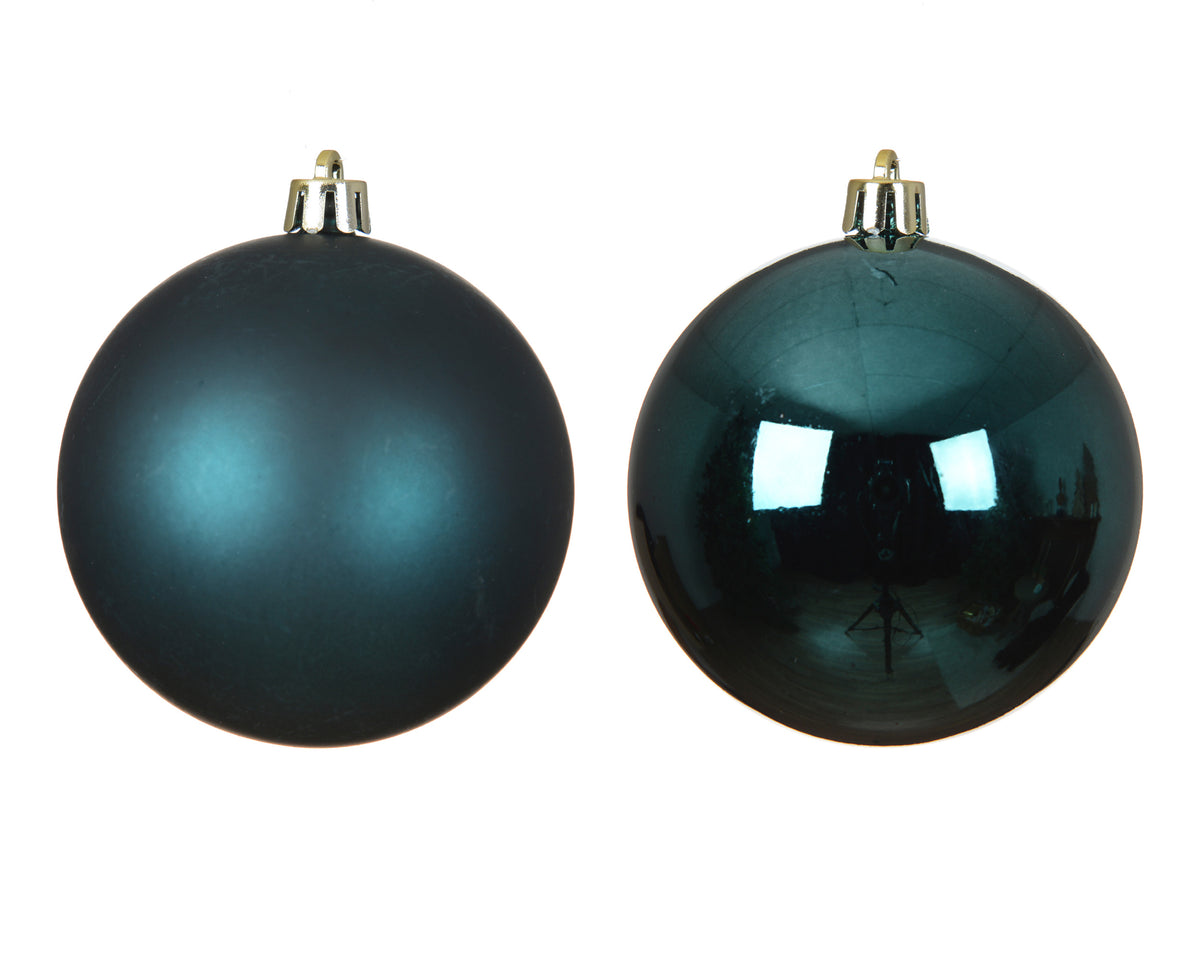 Matt Mix Shatterproof Enamel Emerald Bauble Set of 12 - 6cm