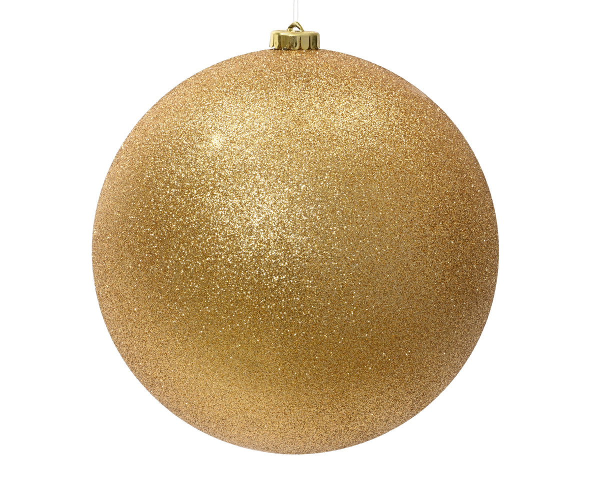 Light Gold Giant Shatterproof Glitter Bauble- 20cm