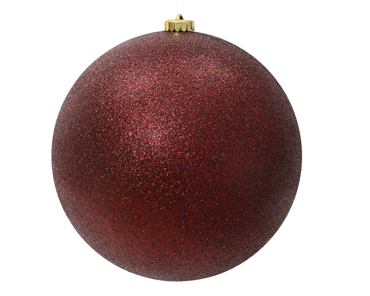 Oxblood Giant Shatterproof Glitter Bauble- 20cm