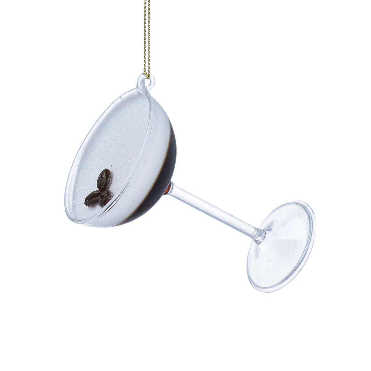Gisela Graham Glass Espresso Martini Shaped Christmas Bauble - 10cm