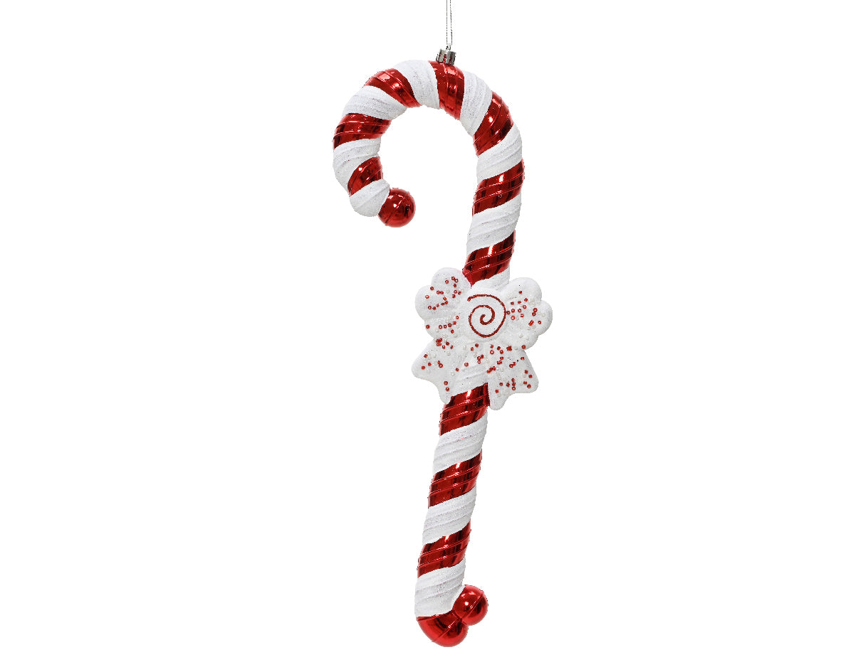 38cm X-Large Glitter Red & White Striped Candy Cane Christmas Tree Dec ...