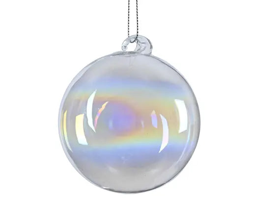 Iridescent Swirl Glass Bauble - 10cm