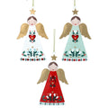 Gisela Graham Alpine Red, Green or White Tin Angel Christmas Bauble
