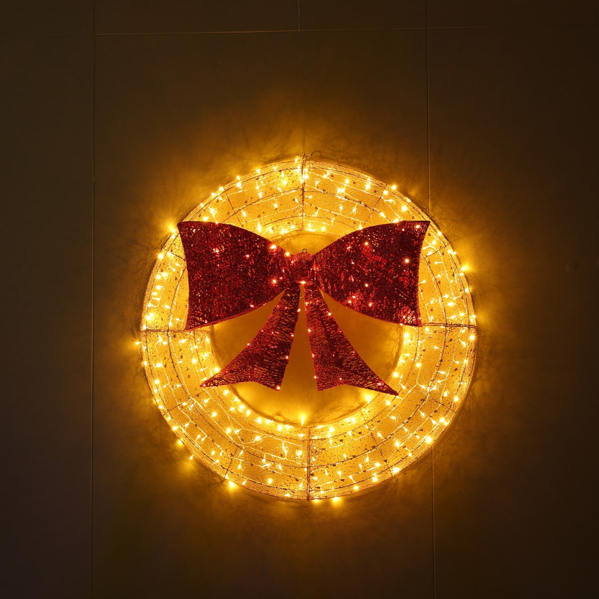 NOMA 1.2m Large Christmas Wreath with Red Bow