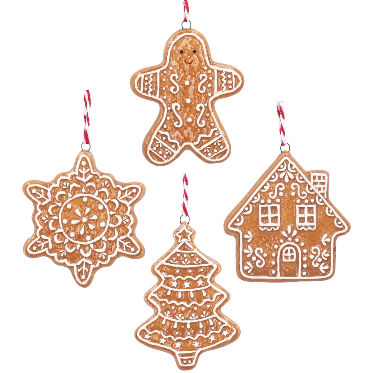 Gisela Graham Ceramic Gingerbread Christmas Mini Shape Decoration