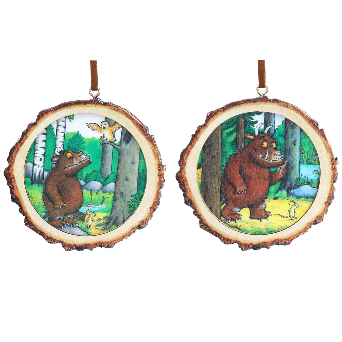 Gisela Graham Gruffalo Wood Log Christmas Tree Single Decoration