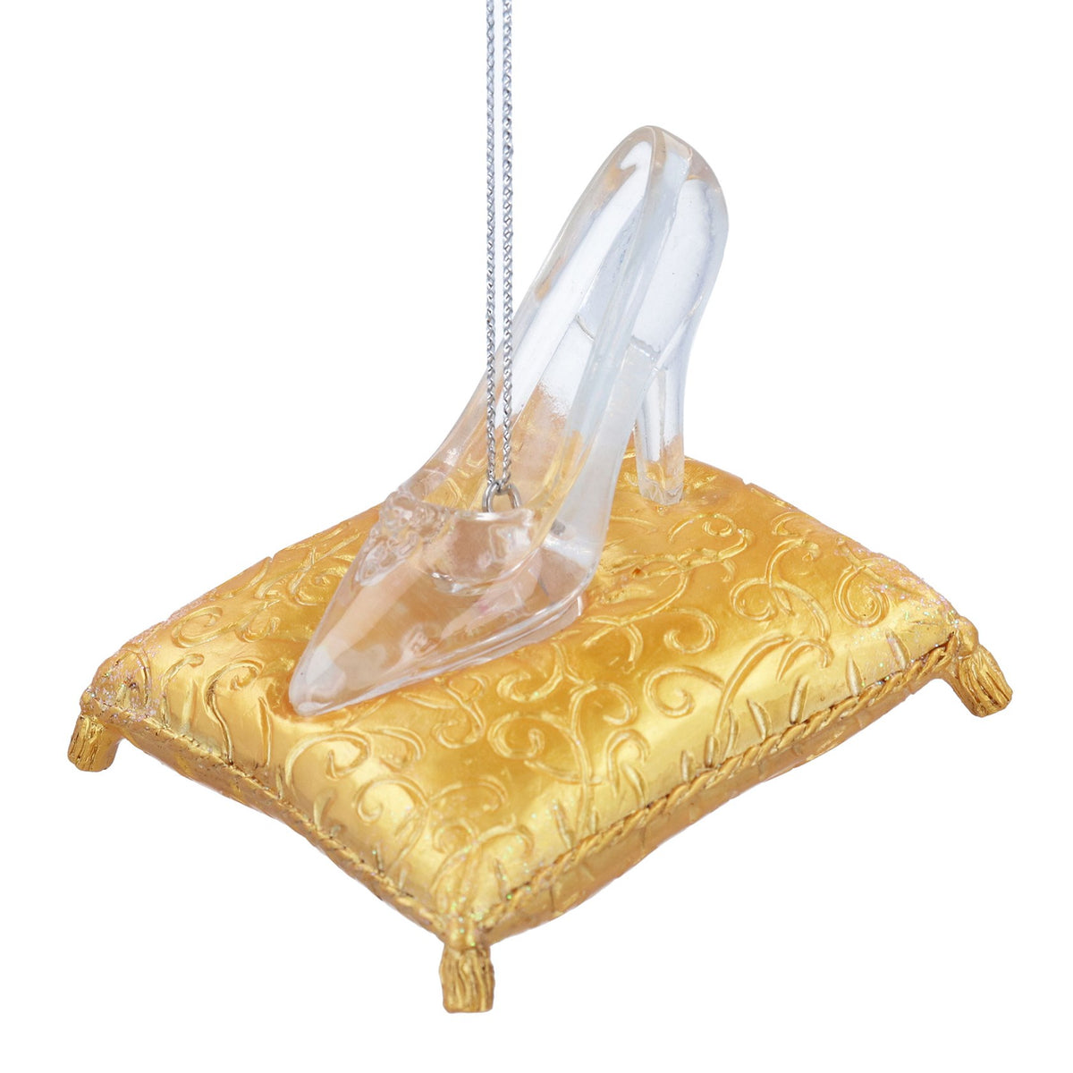 Gisela Graham Resin Slipper on Cushion Christmas Decoration