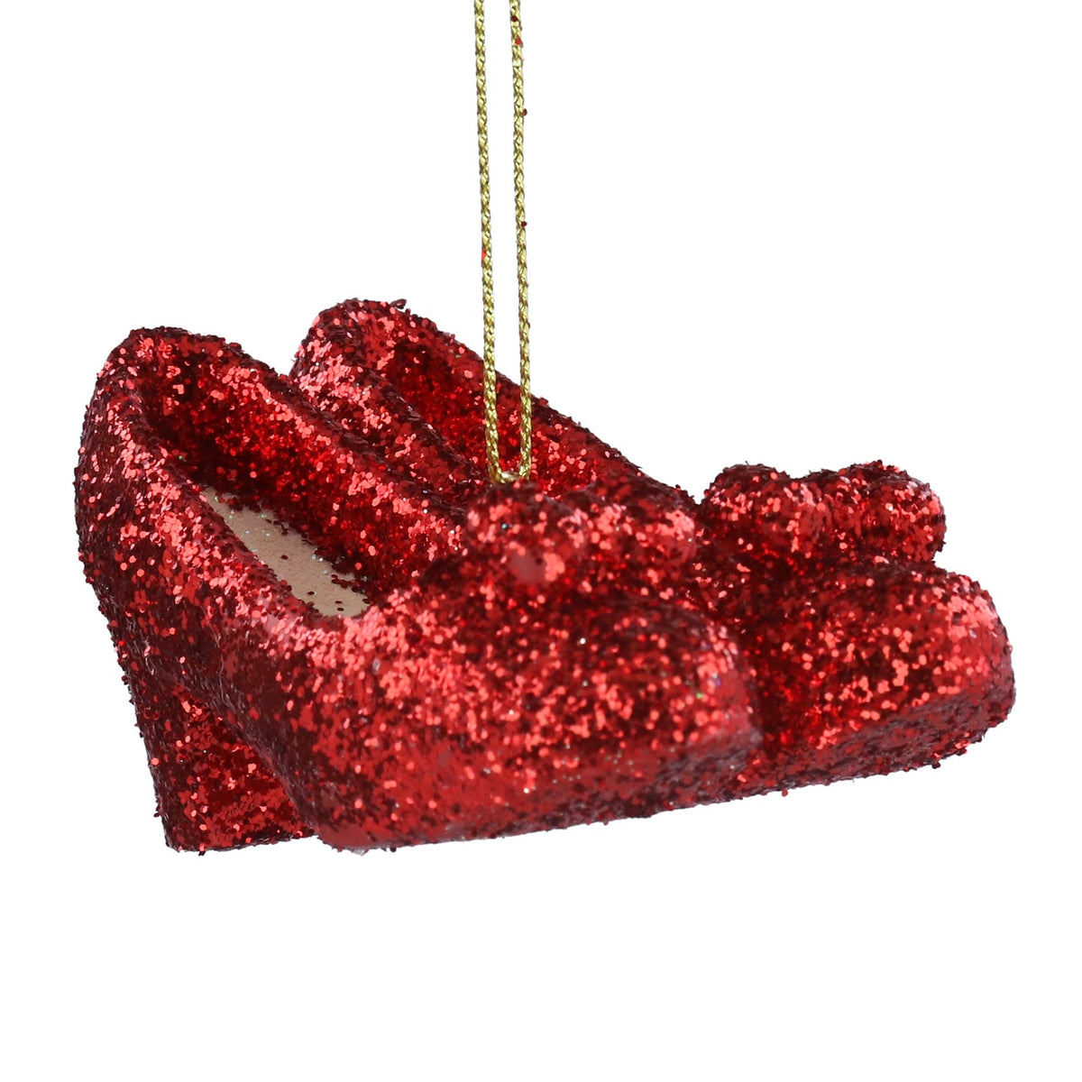 Gisela Graham Resin Red Glitter Slippers Christmas Decoration