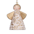 Gisela Graham Resin Angel with Gold Pattern and Wings Christmas Bauble