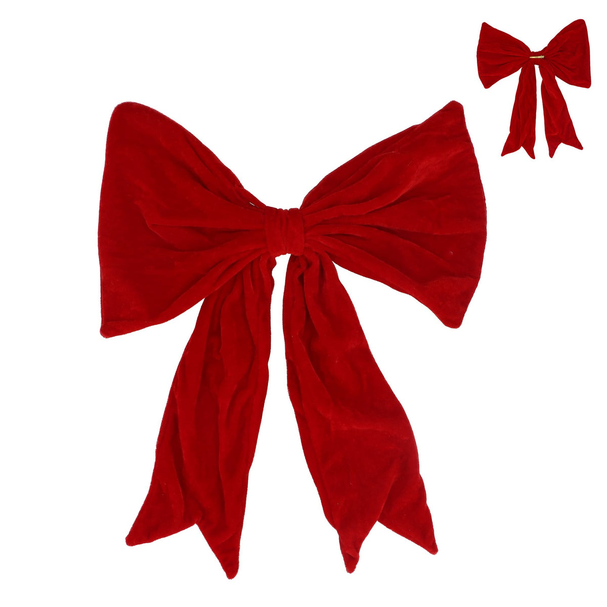 Gisela Graham - Large Red Velvet Clip-on Bow Decoration 43cm