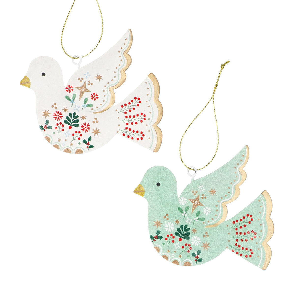 Gisela Graham Alpine Tin Bird Single Christmas Bauble