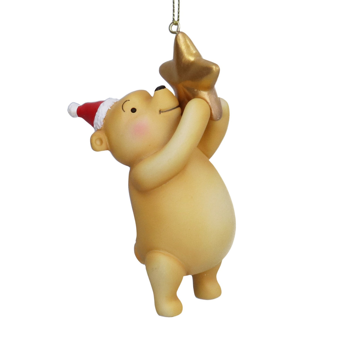Gisela Graham - Resin Winnie the Pooh with Star Christmas Decoration - 8.5cm
