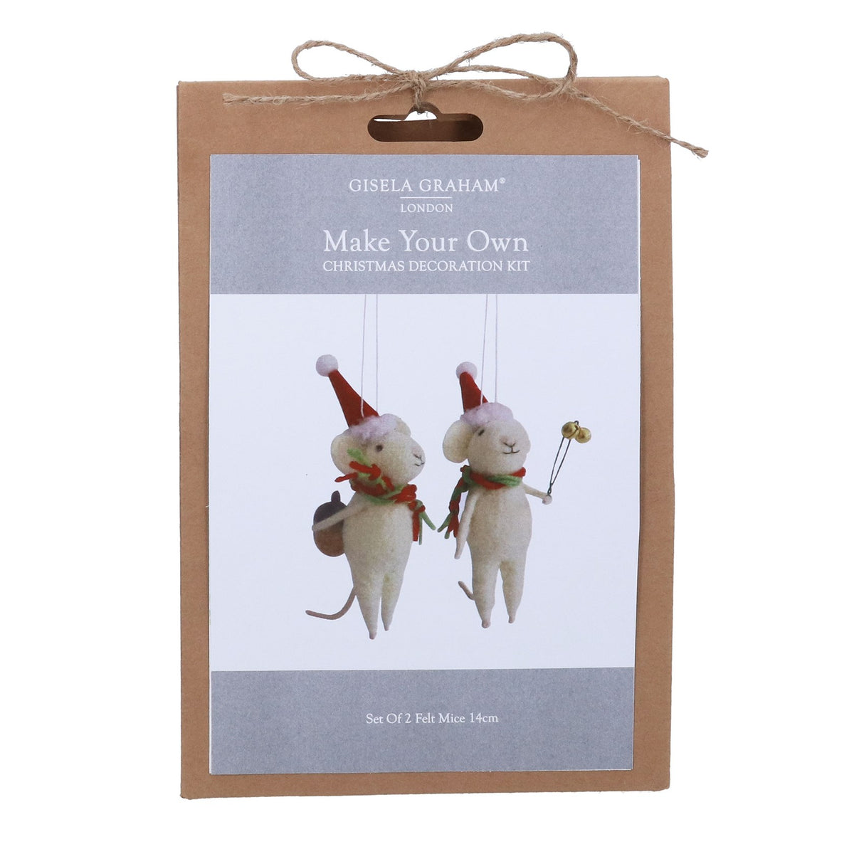 Gisela Graham - Christmas Make-Your-Own White Mice Decoration