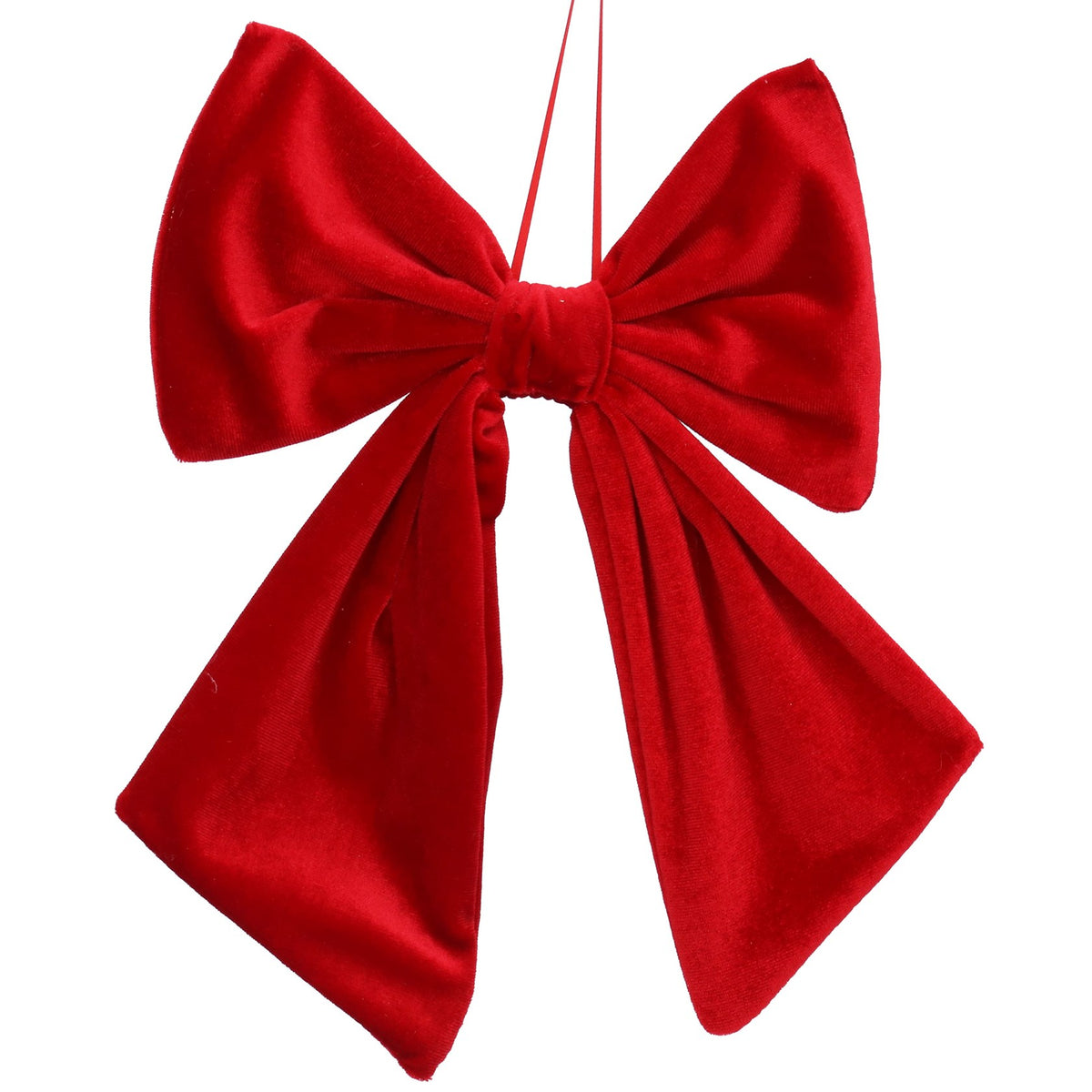 Gisela Graham - Red Velvet Fabric Wired Bow 25cm