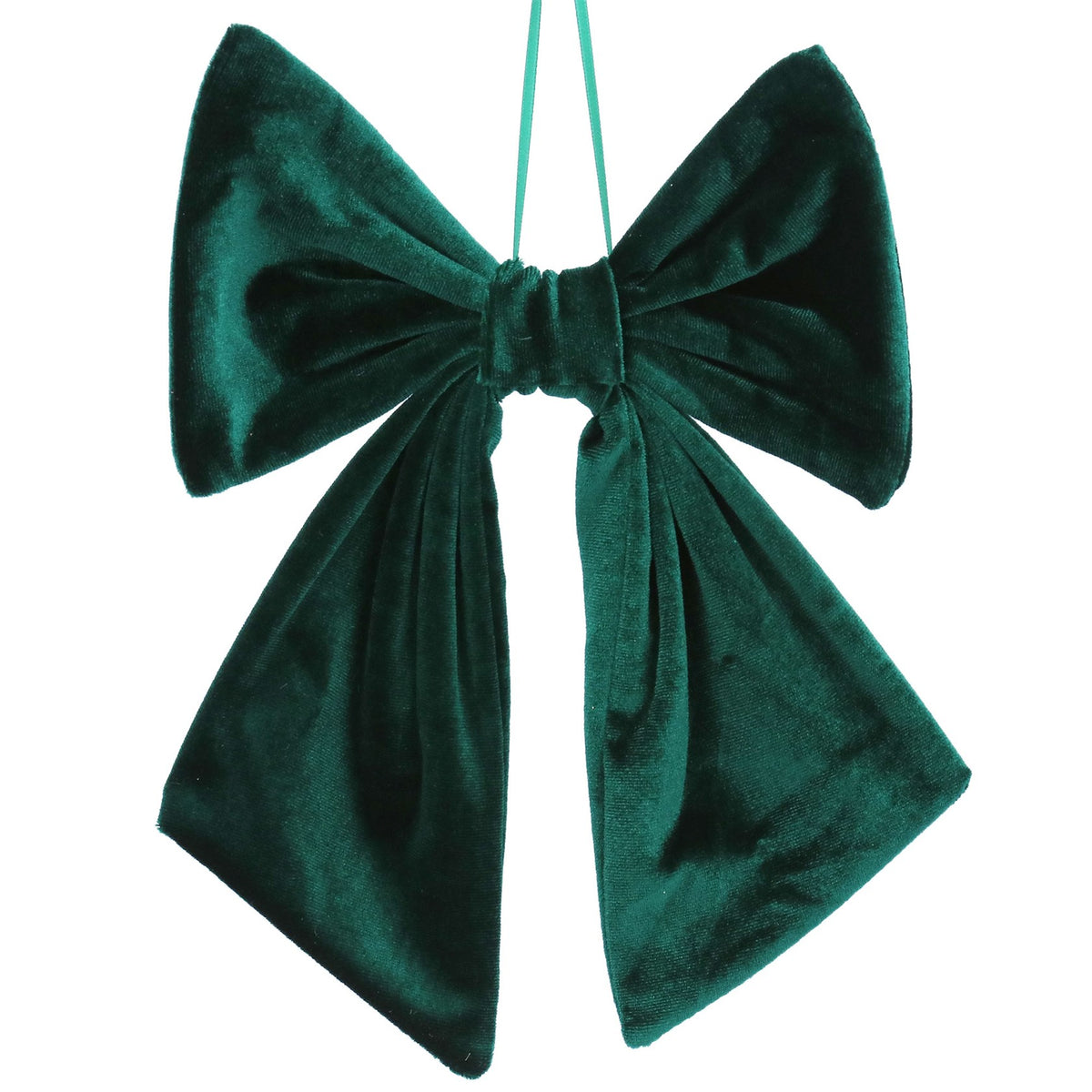 Gisela Graham - Dark Green Velvet Fabric Wired Bow 25cm