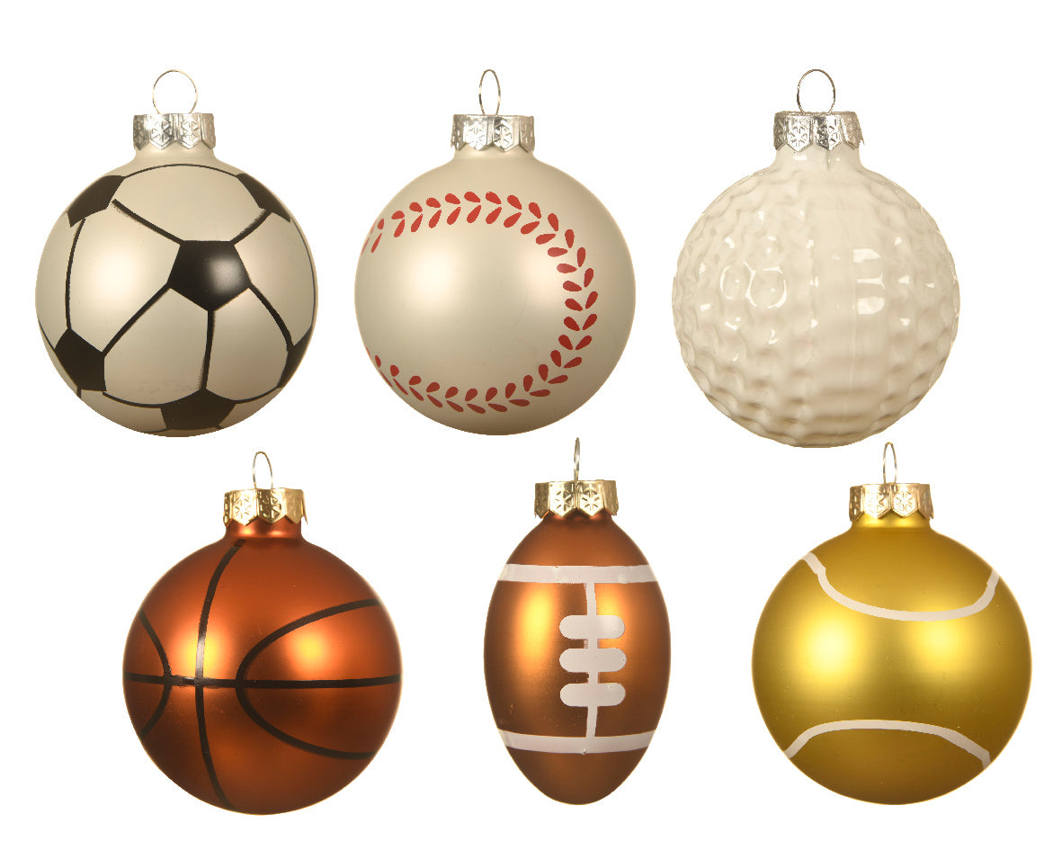 Painted Sports Glass Bauble